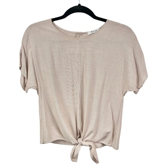 Madewell Striped Button-Back Short Sleeve T with Knot Tie Front Size S - Picture 4 of 8